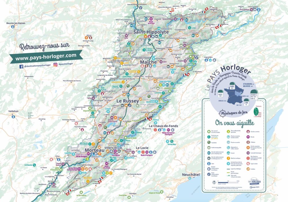 carte touristique pays horloger