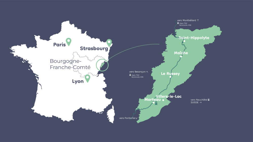 carte comment venir en Pays Horloger